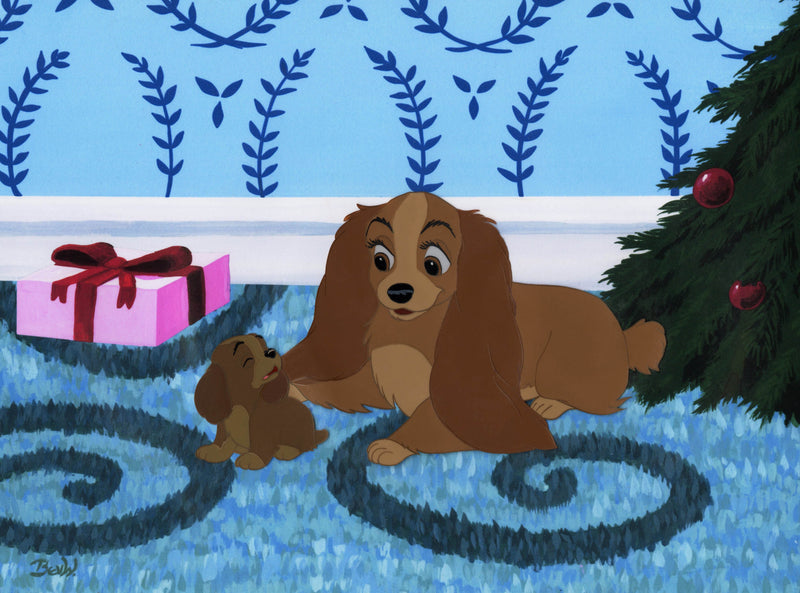 Lady and the Tramp Original Production Cel: Lady and Puppy Lady