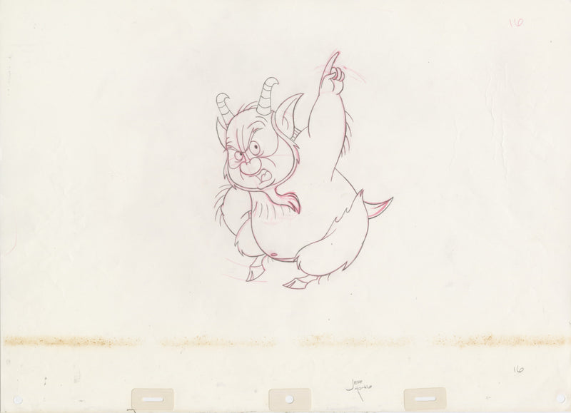 Hercules Original Production Drawing Signed by Jeff Hong: Phil