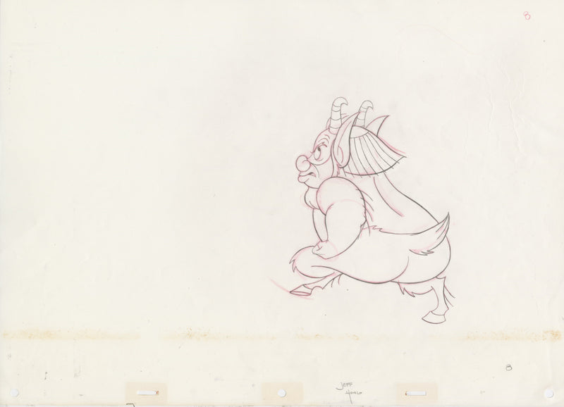 肉筆画【ANIMATION illustration】 Hercules Original Production Drawing Signed by Jeff Hong: Phil