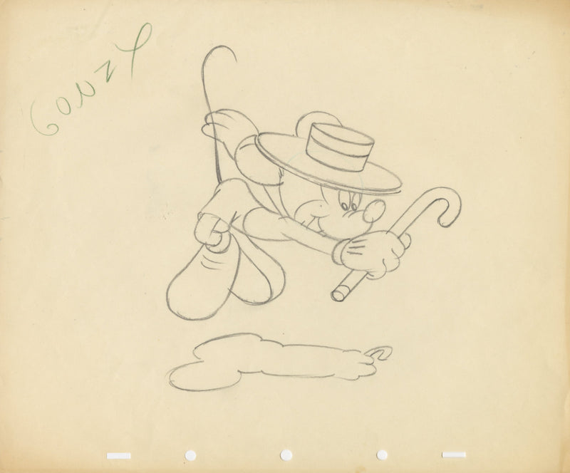 The Nifty Nineties Original Production Drawing: Mickey Mouse