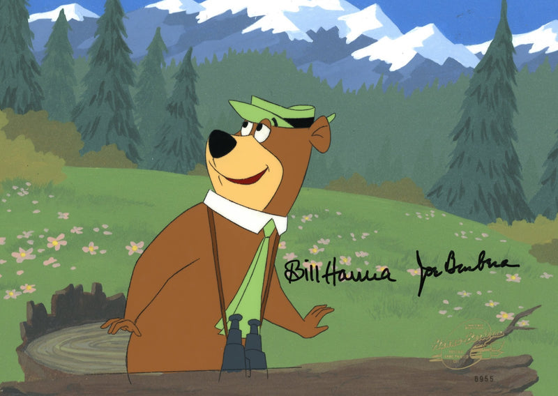 Yogi Bear Original Production Cel Signed by Bill Hanna and Joe