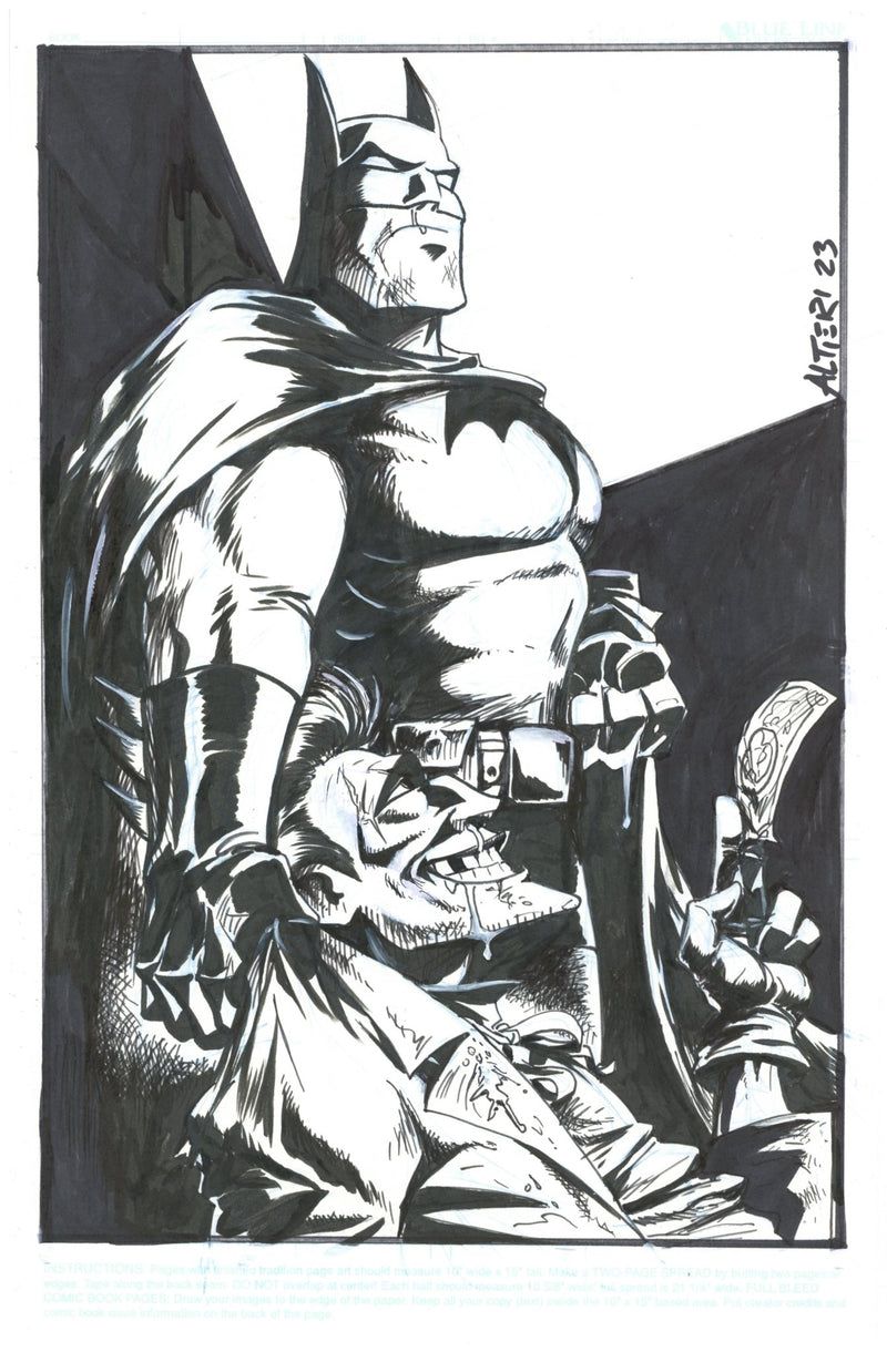 Kevin Altieri Signed Original Drawing on Comic Book Stock: Batman