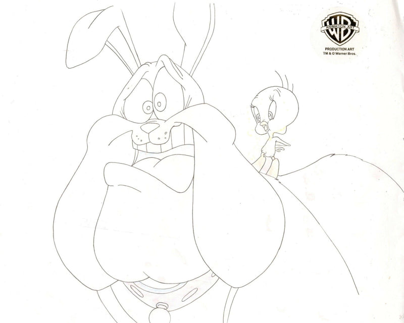 Looney Tunes Original Production Drawing: Tweety and Hector