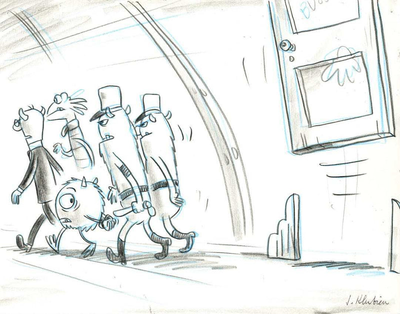 mike from monsters inc drawing Monsters Inc. Original Storyboard Drawing: Mike Wazowski and Monster G – Choice Fine Art