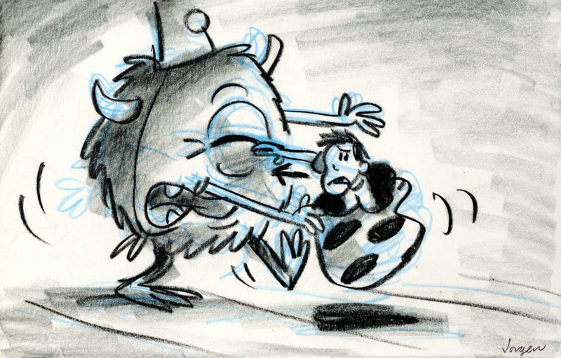 mike w from monsters inc Monsters Inc. Original Storyboard Drawing: Mike Wazowski – Choice Fine Art