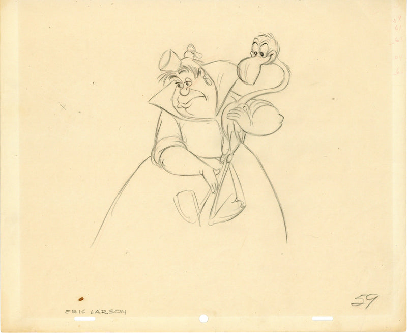 Alice in Wonderland Original Production Drawing: Queen of Hearts