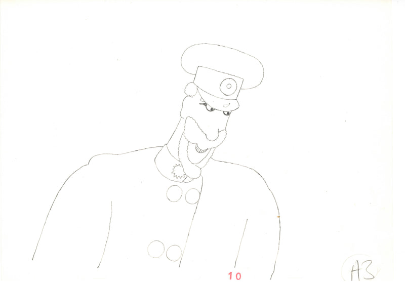 Yellow Submarine Original Production Drawing: Old Captain Fred