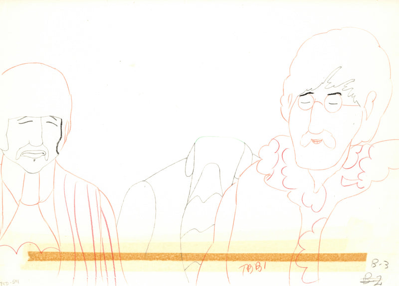 Yellow Submarine Original Production Drawing: John Lennon, Ringo Starr