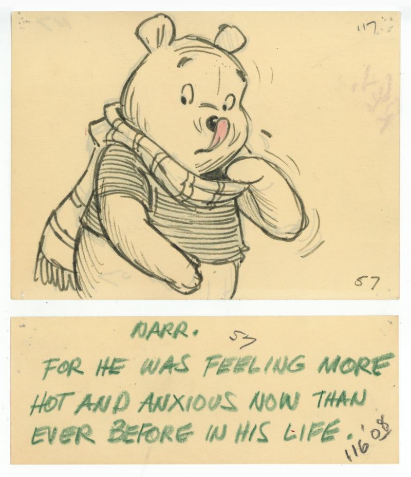 Winnie the Pooh and Tigger Too Original Double-Sided Storyboard with Matching Dialogue Tag: Pooh