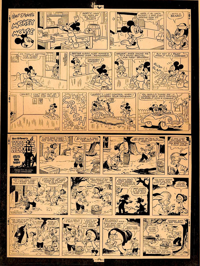 Mickey Mouse 1969 Original Sunday Comic Strip Drawing And Proof M mickey-mouse-1969-original-sunday-comic-strip-drawing-and-proof-m