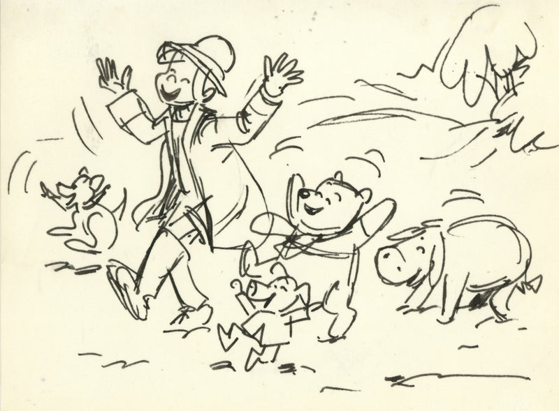 Winnie the Pooh and Tigger Too, Original Storyboard: Christopher Robin, Pooh, Eeyore, Piglet, Roo