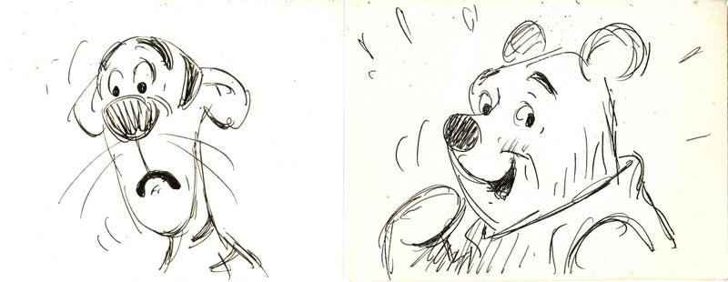 Winnie the Pooh and Tigger Original Storyboard Drawing Double App.