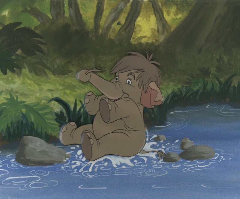 The Jungle Book Original Production Cel with Hand-Painted Background: Hathi Jr.