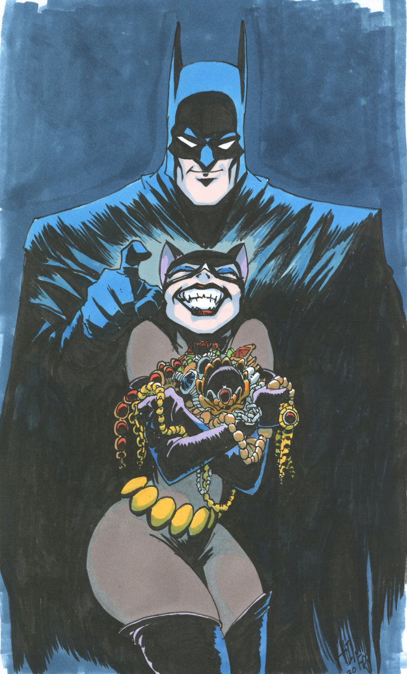 Kevin Altieri Signed Original Drawings: Batman and Catwoman