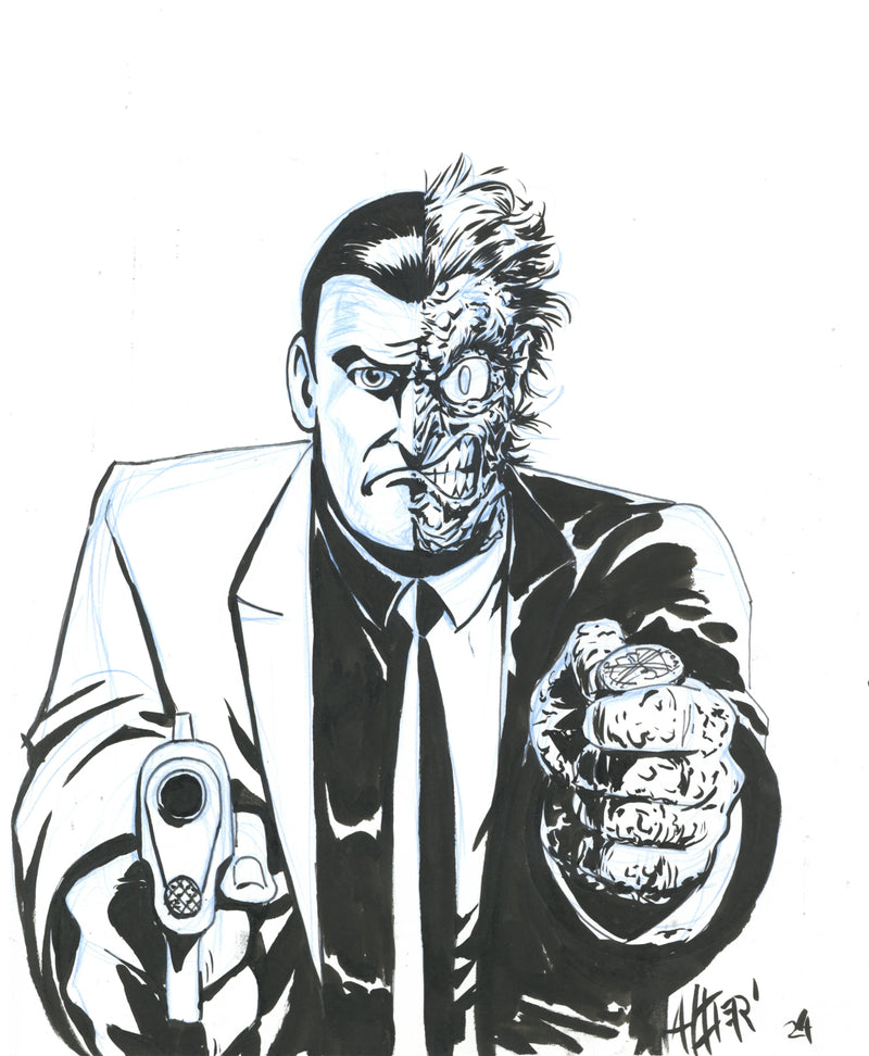 Kevin Altieri Signed Original Drawing: Two-Face