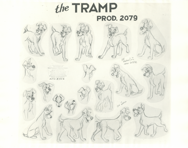 Lady and the Tramp Original Stat Model Sheet: Tramp