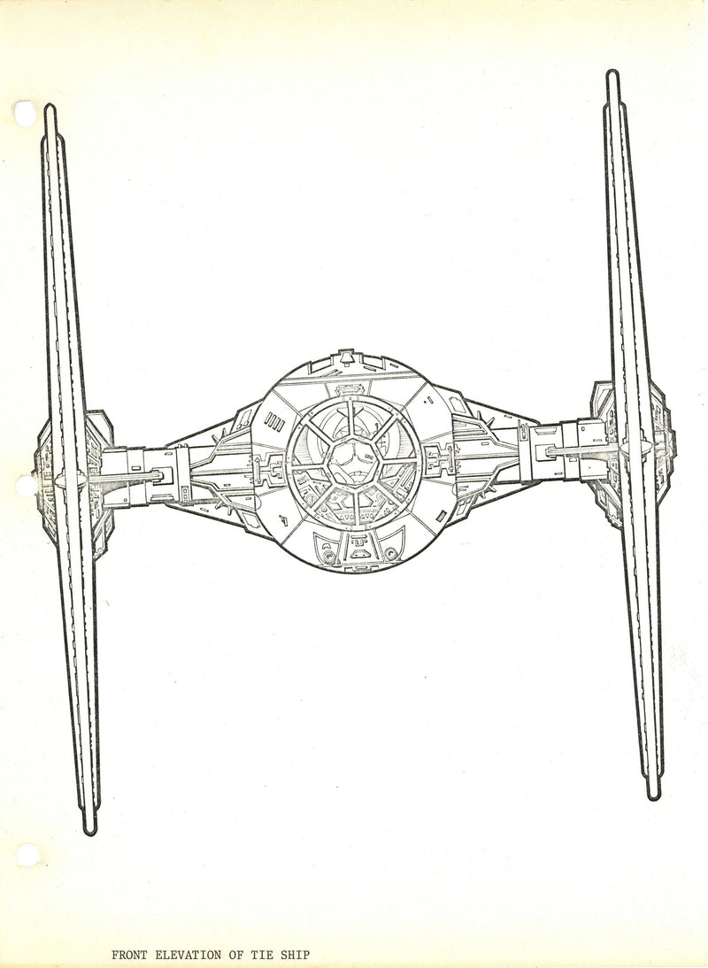 Star Wars: The Empire Strikes Back - Photostat Engineering Elevation: Front View of Tie Fighter