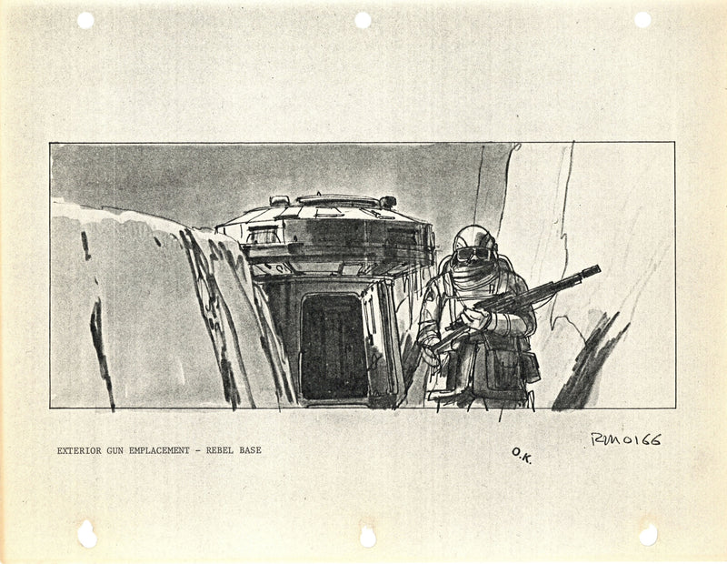 Star Wars: The Empire Strikes Back - Ralph McQuarrie Photostat Set Concept: Exterior Gun Emplacement on Hoth