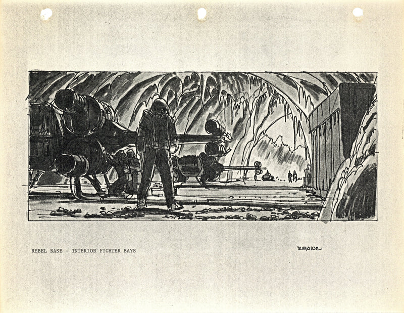 Star Wars: The Empire Strikes Back - Ralph McQuarrie Photostat Set Concept: Interior Rebel Base Fighter Bays