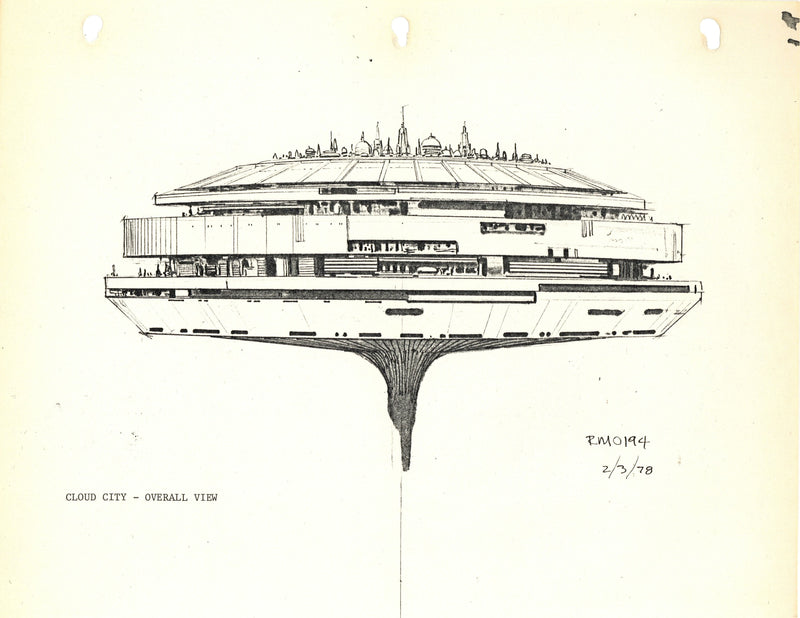 Star Wars: The Empire Strikes Back - Ralph McQuarrie Photostat Set Concept: Full View of Cloud City