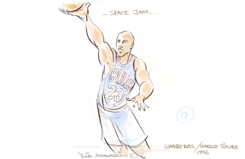 Space Jam Original Concept Drawing by Dino Athanassiou: Michael Jordan