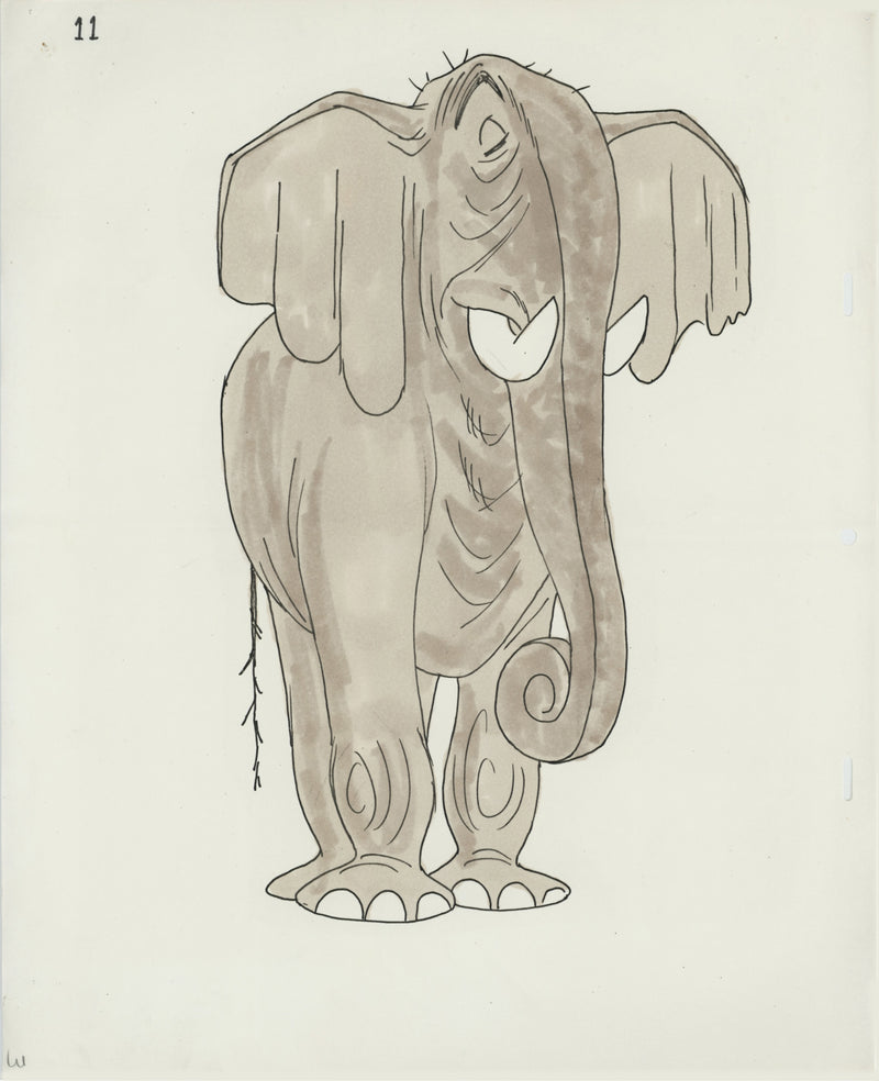 Hand-Colored Photostat Size Comparison Model Sheet: Colonel Hathi