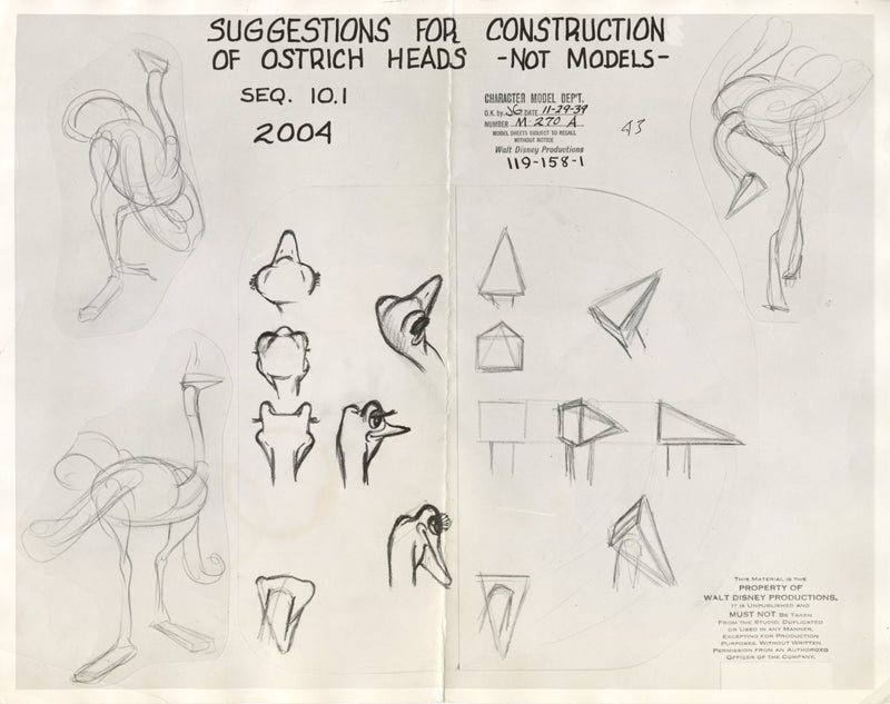 Fantasia Original Stat Model Sheet: Ostrich Heads