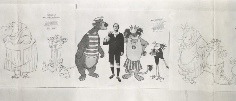 Bedknobs and Broomsticks Oversize Photostat Size Comparison Model Sheet: Animated Segment Cast