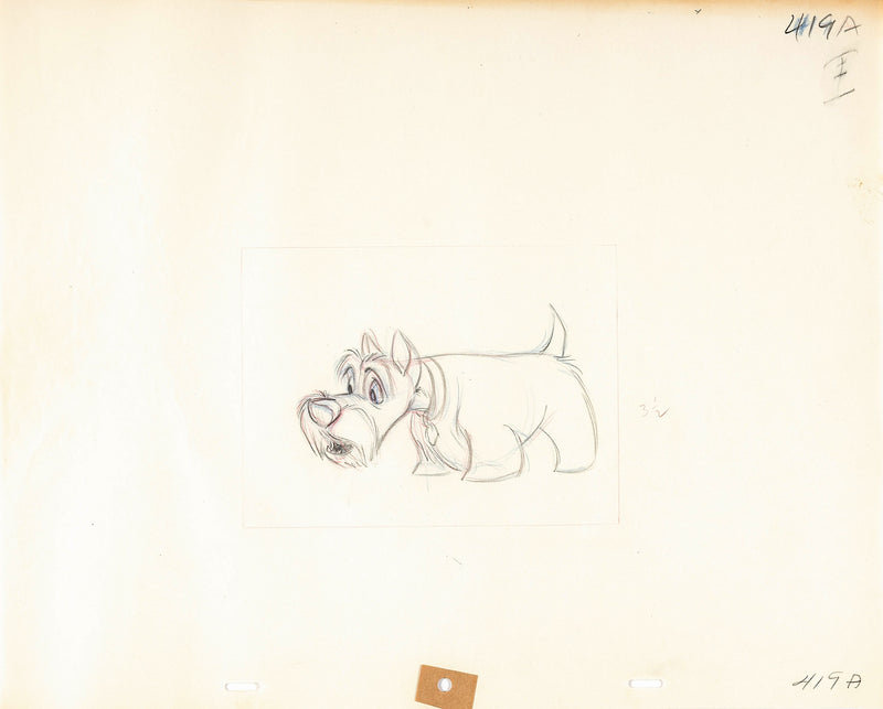 Lady and the Tramp Original Production Drawing: Jock