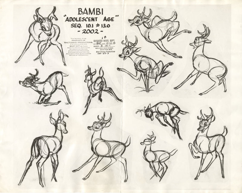 Bambi Original Stat Model Sheet: Adolescent Age Bambi