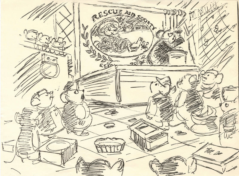 The Rescuers Photostat Storyboard Drawing: Rescue Aid Society