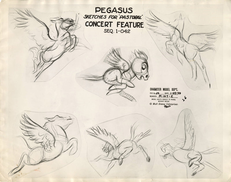 Fantasia Original Stat Model Sheet: Pegasus Sketches