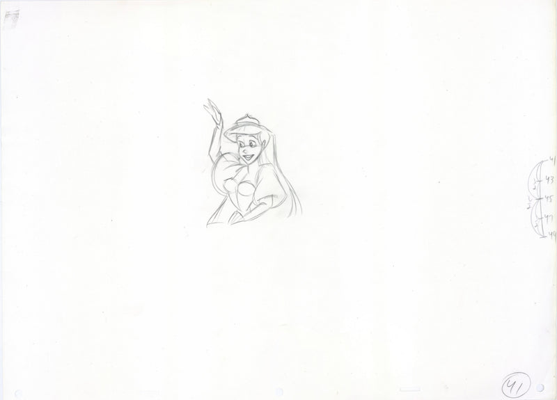 The Little Mermaid Original Production Drawing Pair: Ariel and Prince ...