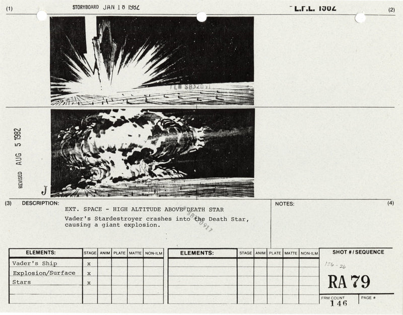 Star Wars: Return of the Jedi - VFX Storyboard: Rebel Attack 79 ...