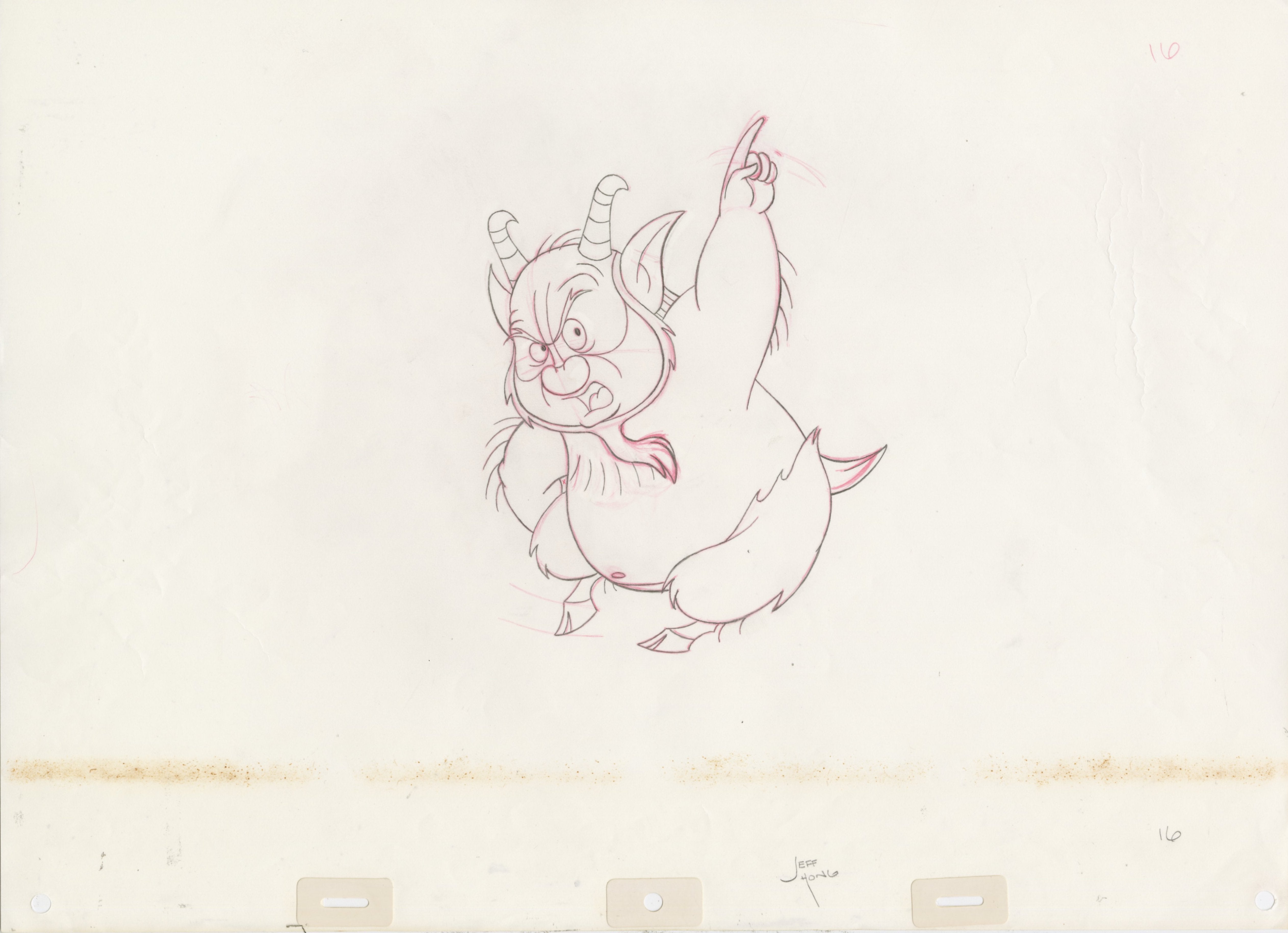 Hercules Original Production Drawing Signed by Jeff Hong: Phil