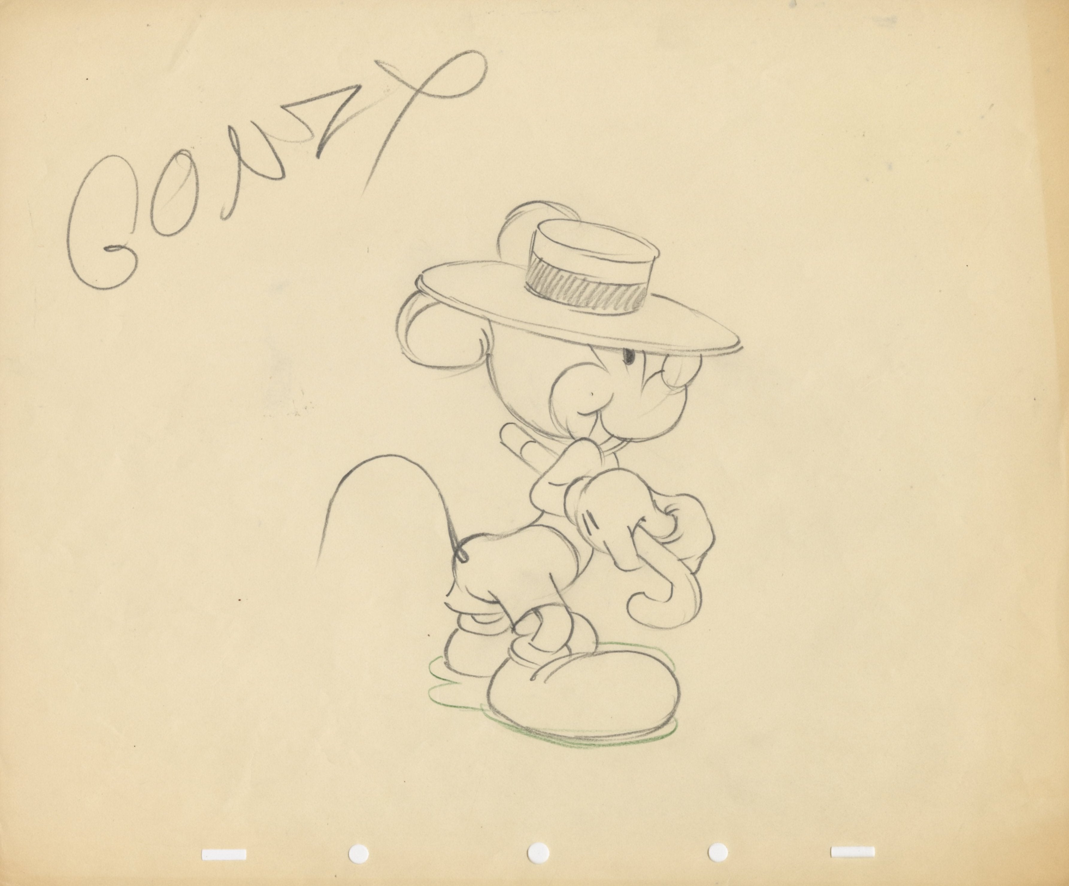 1941年 ミッキーマウス作品ストリートスケッチラフ画 The Nifty Nineties Original Production Drawing: Mickey Mouse