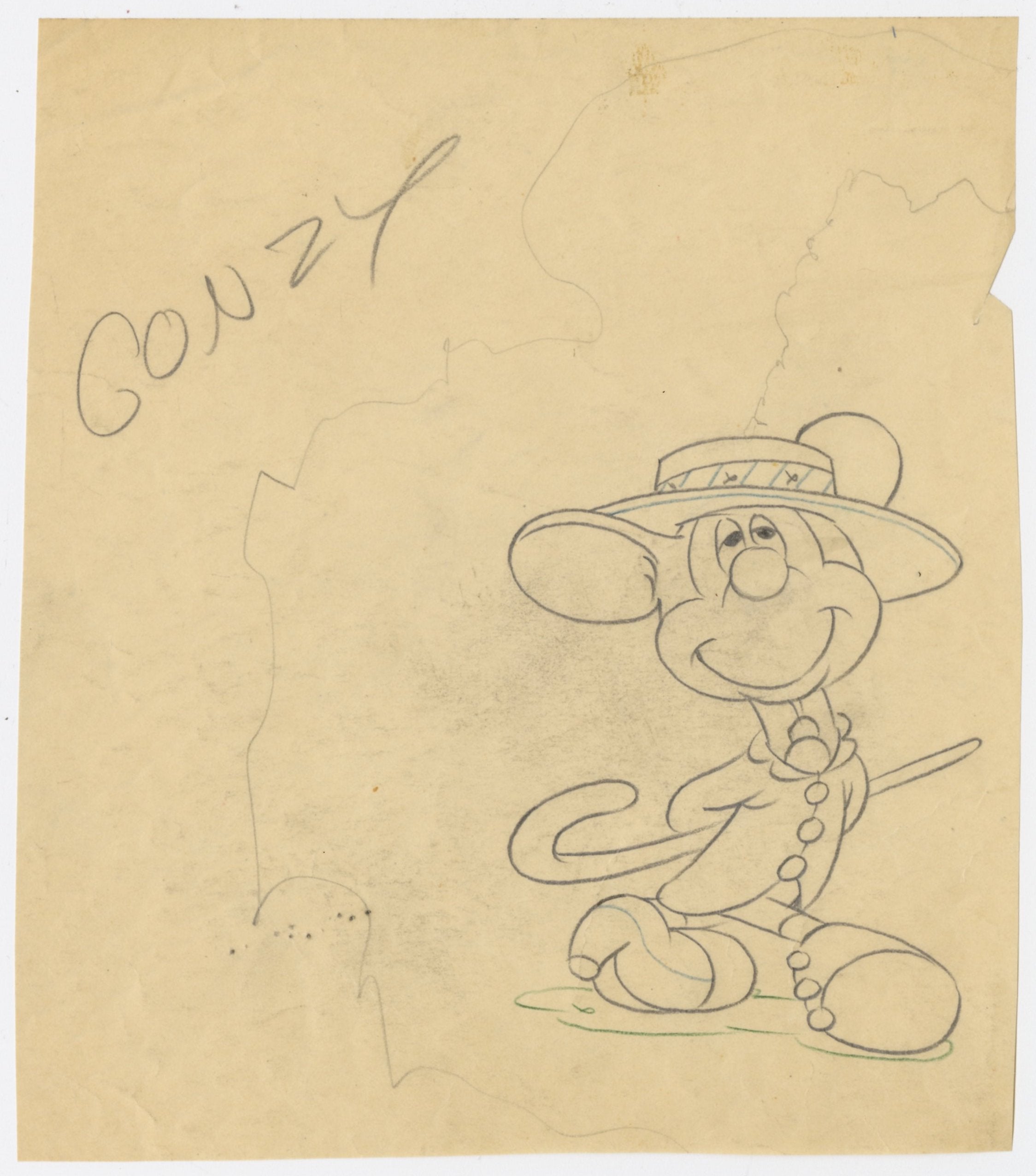 The Nifty Nineties Original Production Drawing: Mickey Mouse
