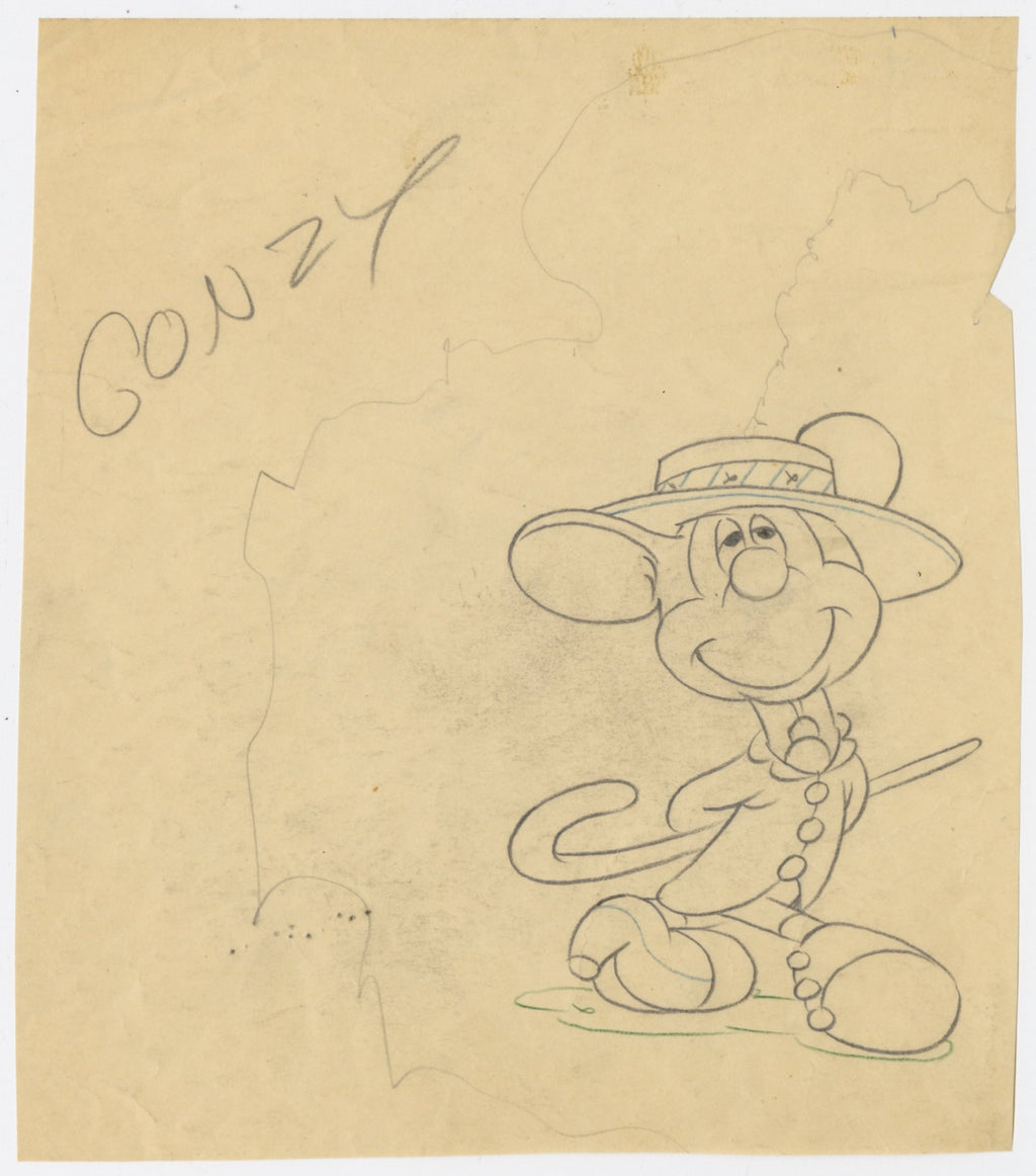 The Nifty Nineties Original Production Drawing: Mickey Mouse
