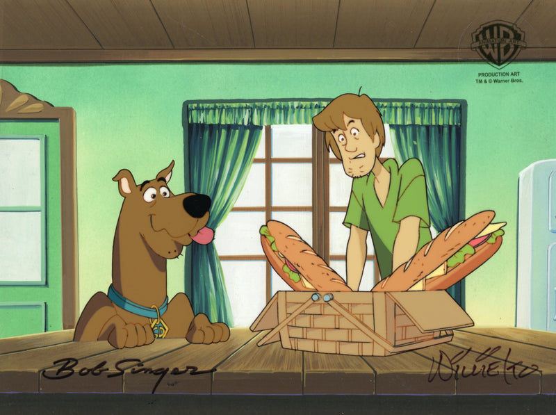 Scooby Doo Zombie Island Original Production Cel on Original Background Signed by Bob Singer and Willie Ito