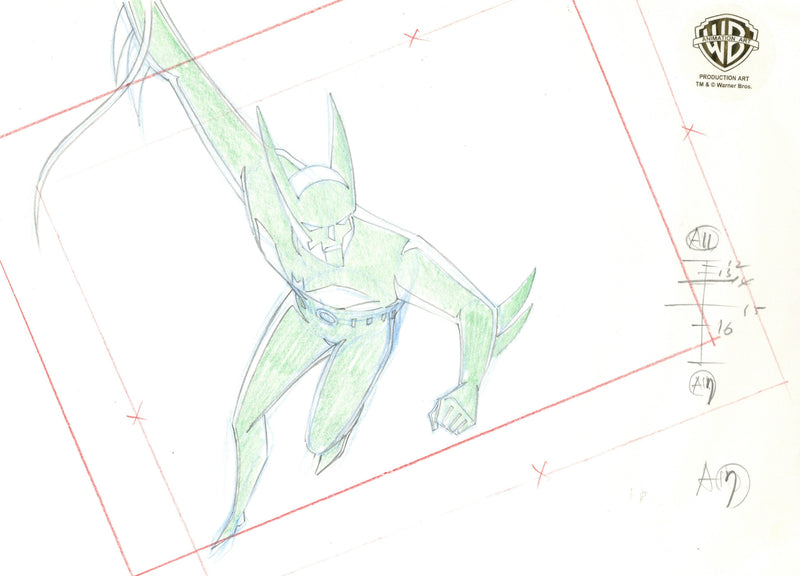 Batman Beyond Original Production Layout Drawing: Batman