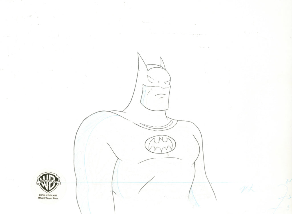 Batman The Animated Series Original Production Cel Signed by Kevin Altieri with Matching Drawing: Batman