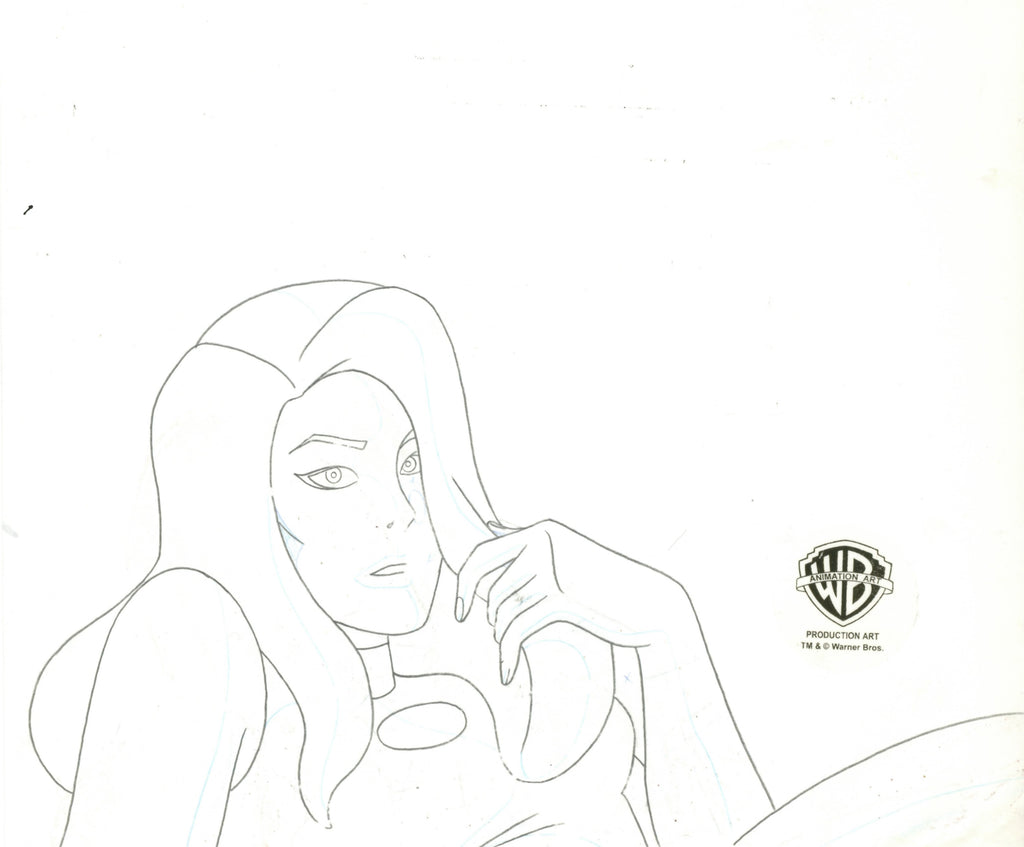 Batman The Animated Series Original Production Cel Signed by Kevin Altieri with Matching Drawing: Talia Al Ghul, Batman