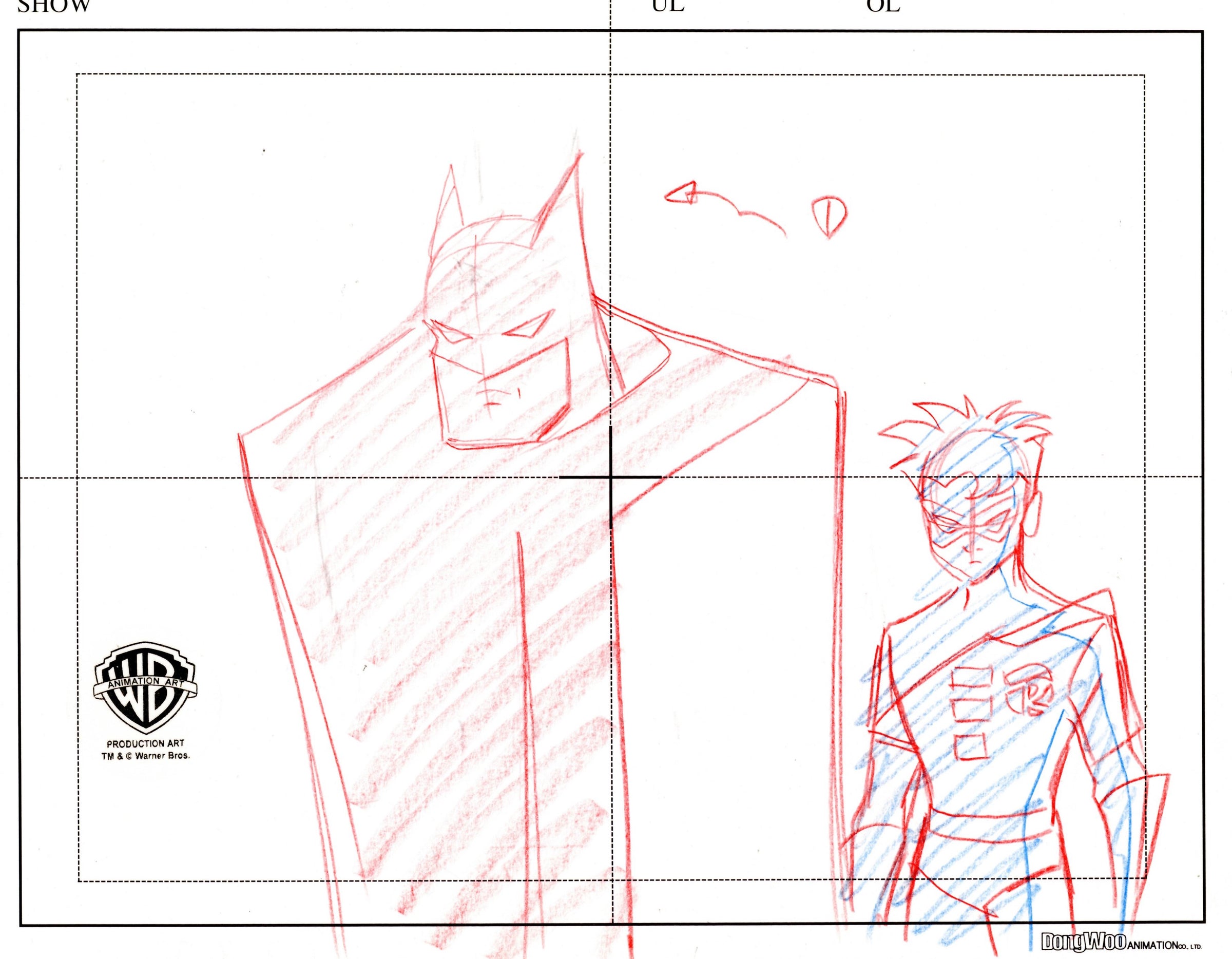 Static Draw Static Shock Original Production Layout Drawing: Batman and Robin ...