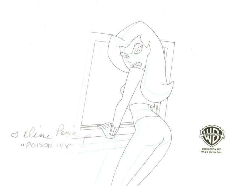 The New Batman Adventures Original Production Drawing Signed By Diane Pershing: Poison Ivy