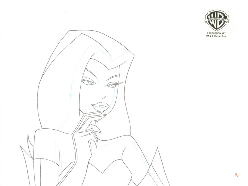 The New Batman Adventures Original Production Cel with Matching Drawing Signed by Diane Pershing: Poison Ivy