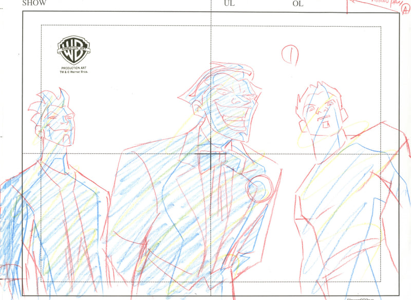 Static Shock Original Production Drawing: Joker, Shiv, Hotstreak