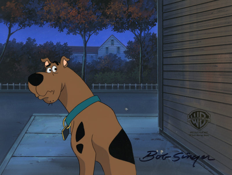 Scooby-Doo Original Production Cel on Original Background Signed by Bob Singer: Scooby