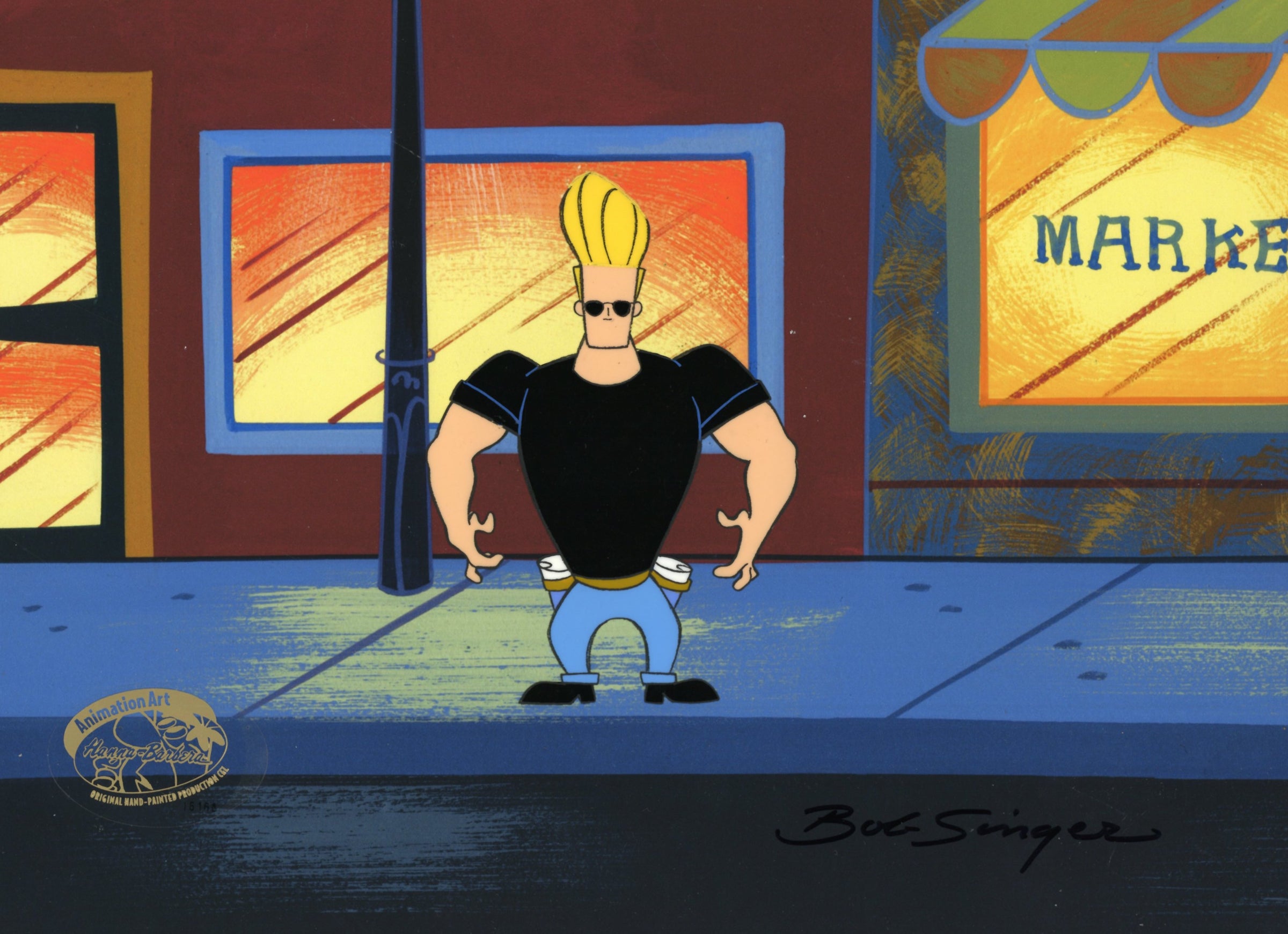 Bob Singer Johnny Bravo Original Production Cel signed by Bob Singer – Choice Fine Art