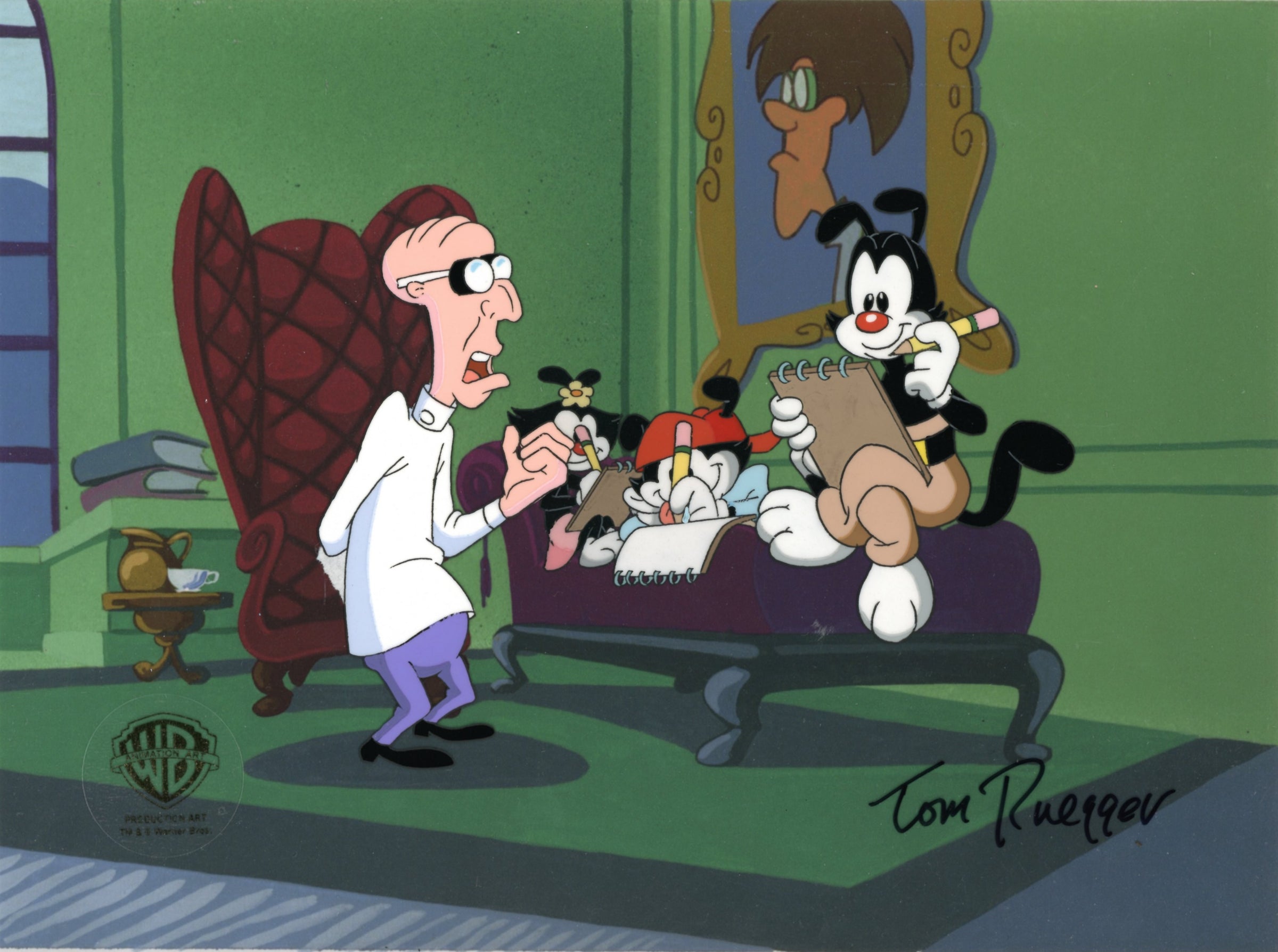 Tom Ruegger Animaniacs Original Production Cel Signed by Tom Ruegger: Dr. Scratcha ...