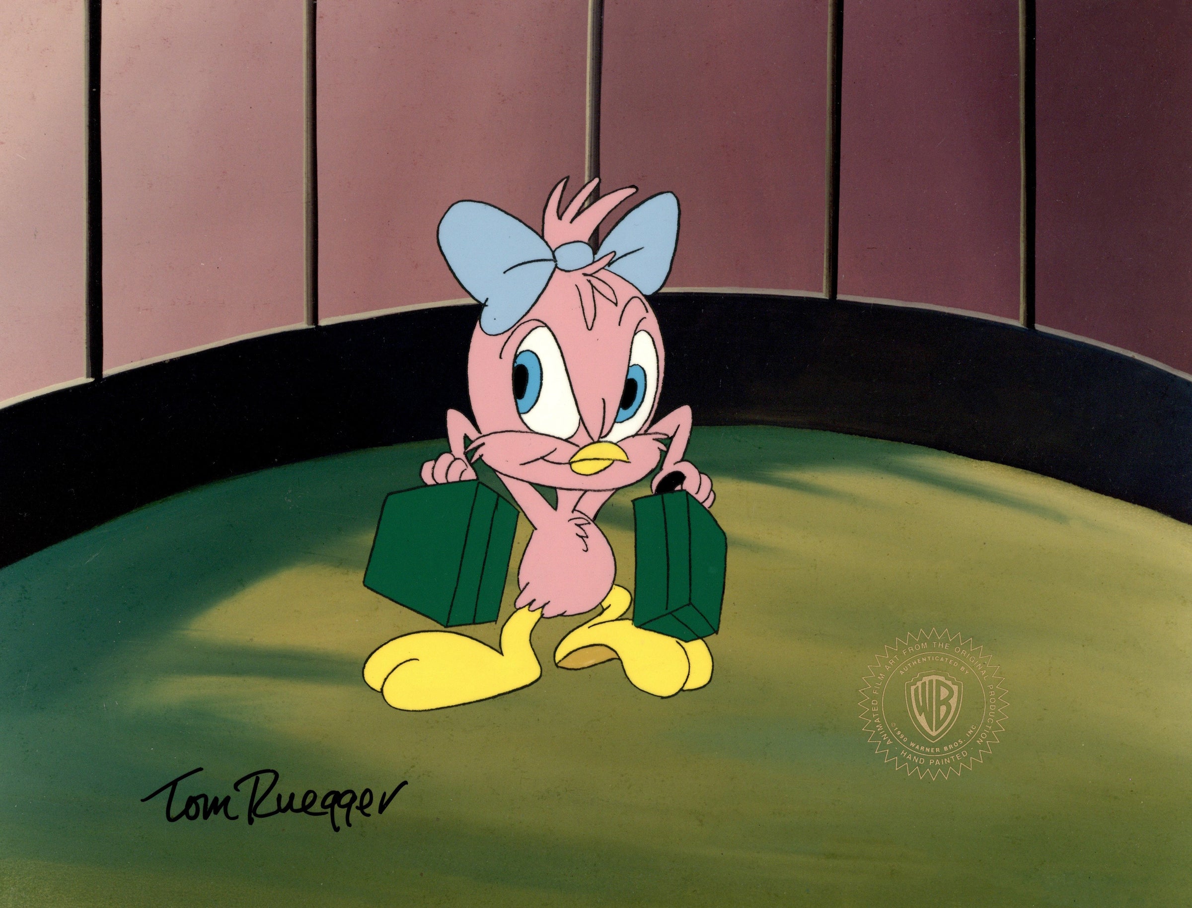 Tom Ruegger Characters Tiny Toons Adventures Original Production Cel Signed by Tom Ruegger: S ...